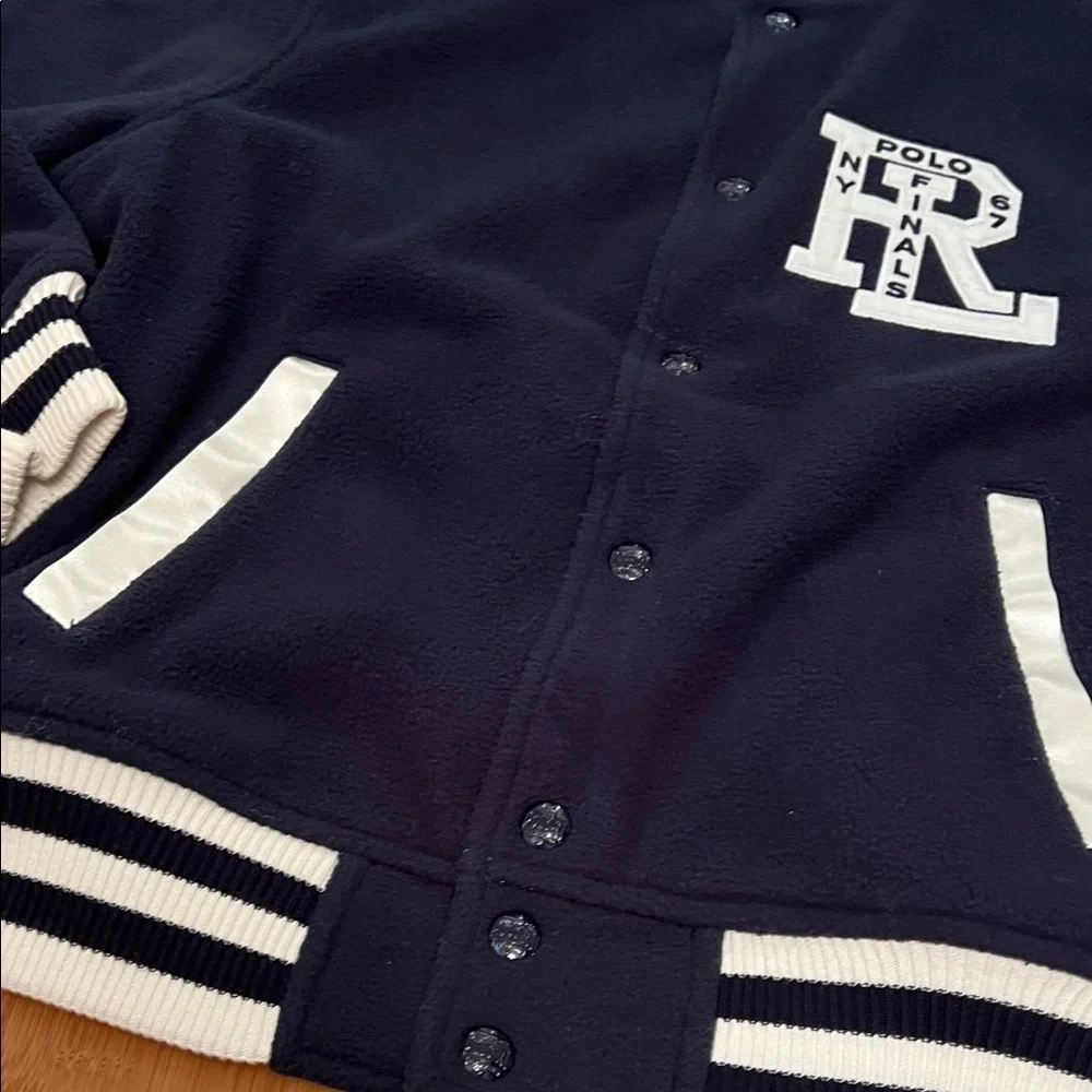 Ralph Lauren polar fleece reversible Varsity bomber Jacket - Picture 8 of 16